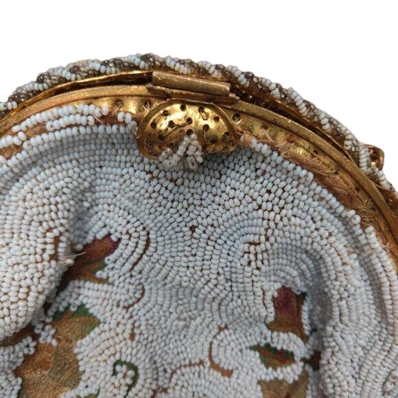 Vintage 1950s Dormar Beaded Floral Handmade Evening Clutch - Picture 6 of 8